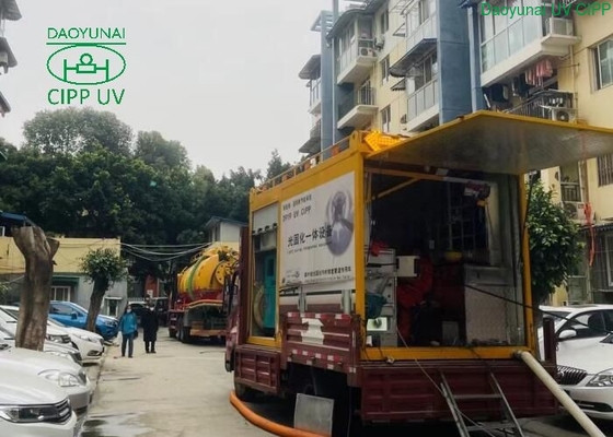 High voltage light source for UV CIPP equipment to fix sewers by no-dig method